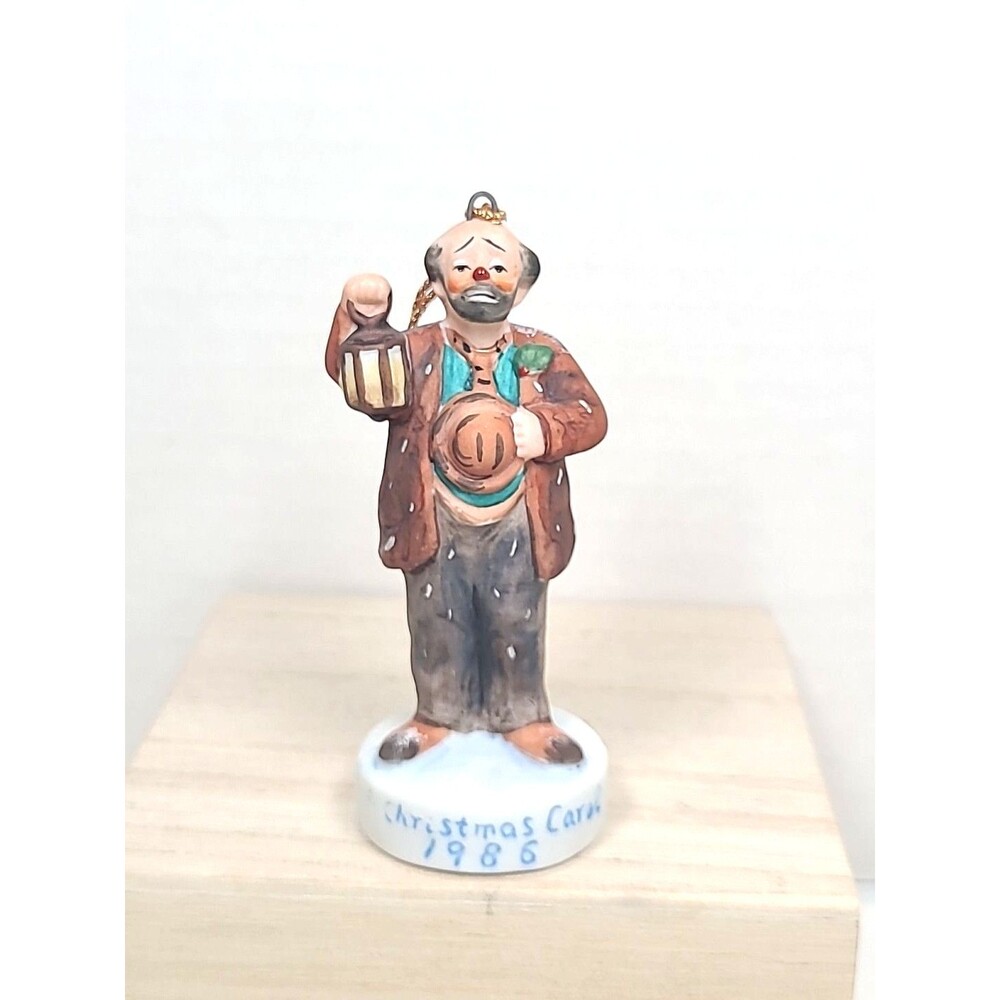 1986 Emmett Kelly Jr Ornament With Lantern Christmas Carol 3” Dave Grossman